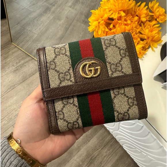 Gucci Handbags - FINAL SALE💐GUCCI ophidia GH French flat wallet coated canvas compact brown 🤎